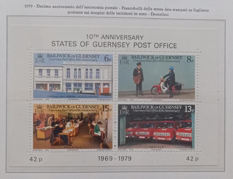 Foglietto Guernsey Anno 1979 Decimo anniversario dell'indipendenza postale