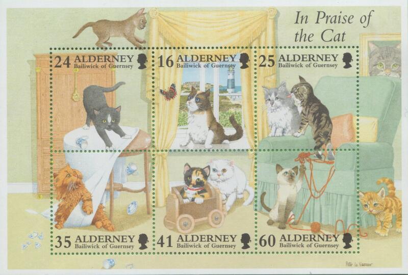 Foglietto Alderney Anno 1996 Fauna Gattini