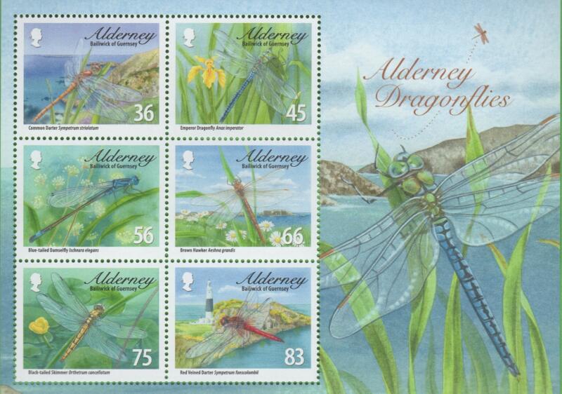 Foglietto Alderney Anno 2010 Libellule endemiche