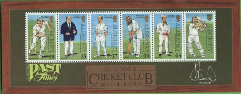 Foglietto Alderney Anno 1997 Passatempi ad Alderney Prima serie 150esimo anniversario del cricket