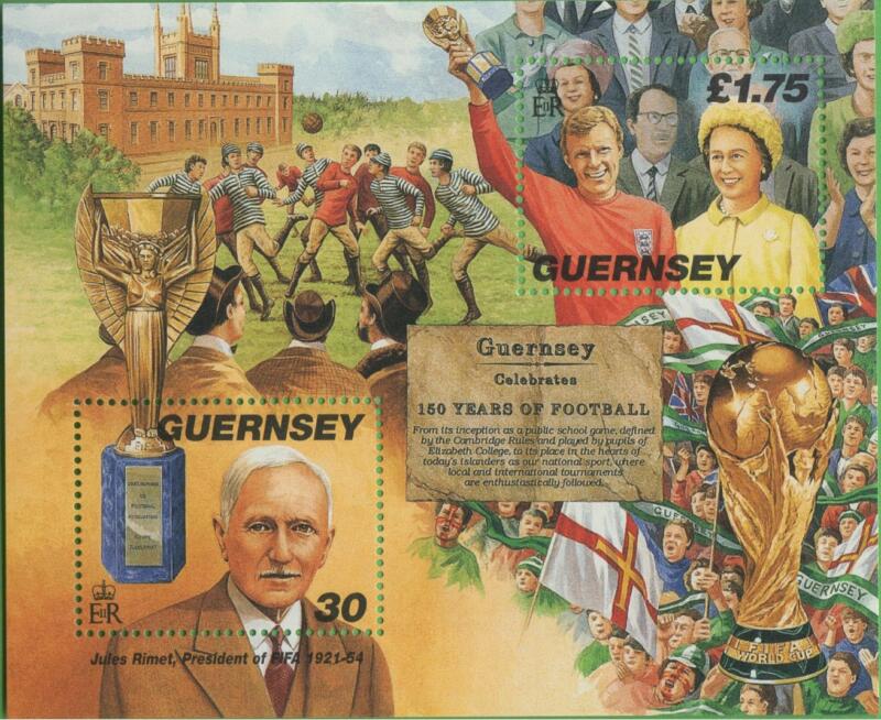 Foglietto Guernsey Anno 1998 150esimo anniversario del calcio