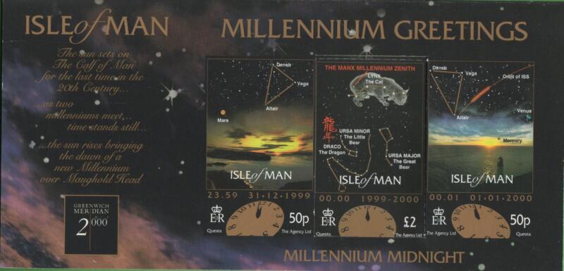 Foglietto Man Anno 1999 Celebrazione del passaggio al nuovo millennio Francobollo n. 888 stampato su cartoncino