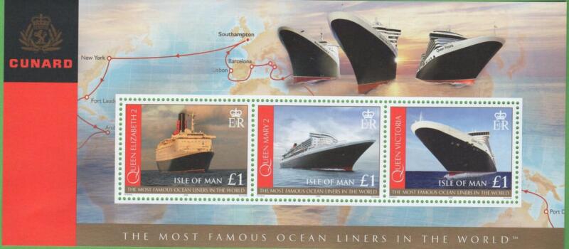 Foglietto Man Anno 2008 160esimo anniversario della compagnia marittima Cunard