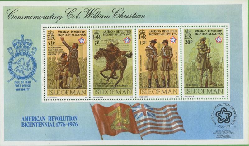 Foglietto Man Anno 1976 Bicentenario degli Stati Uniti