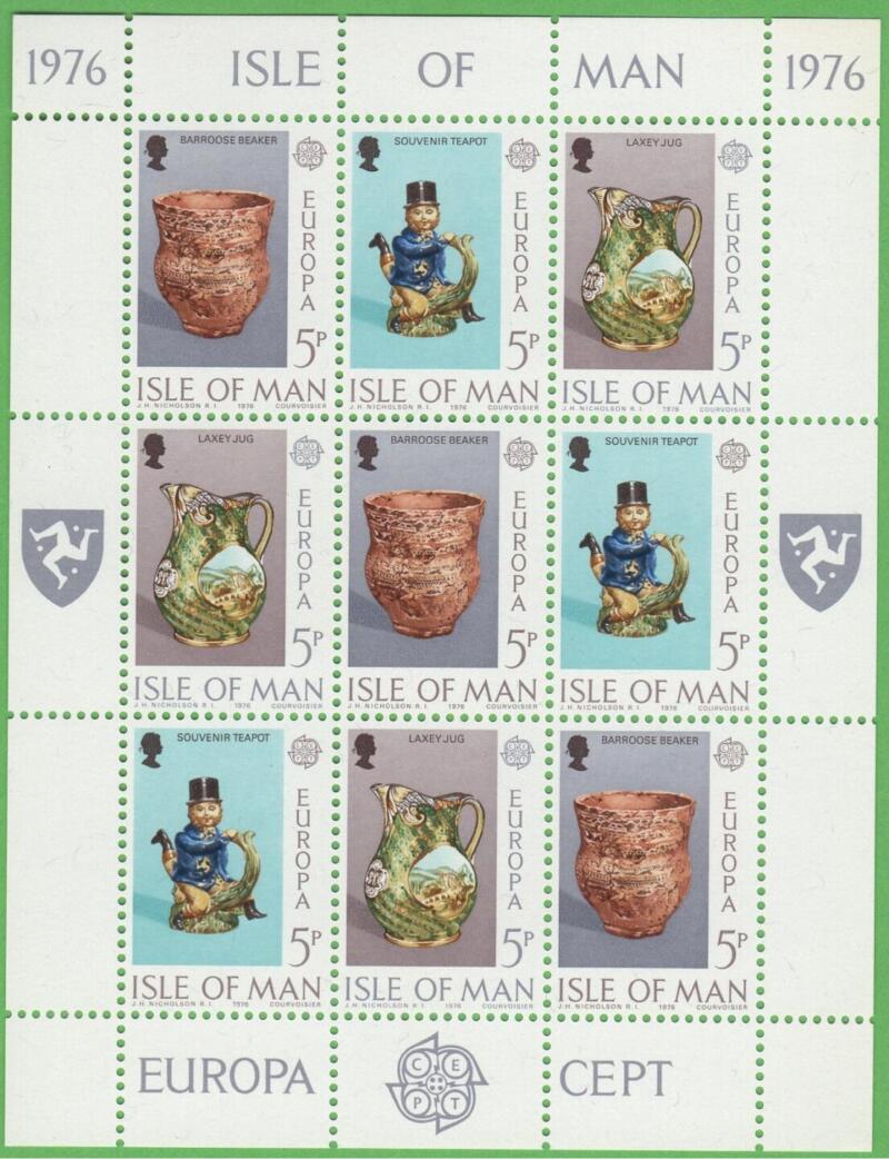 Coppia di minifogli Man Anno 1976 Europa Artigianato