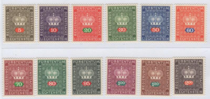 Francobolli Liechtenstein Francobolli di servizio Anni 1968-1969