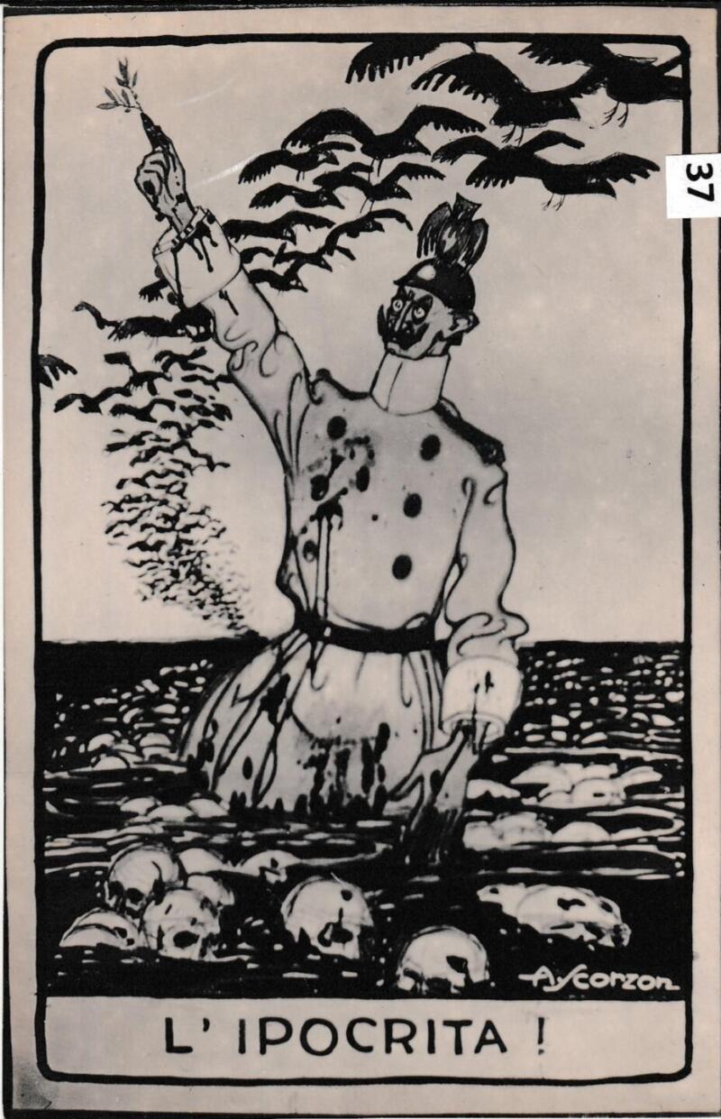 Cartolina satirica d'epoca L'IPOCRITA