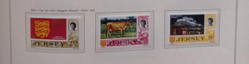 Francobolli Jersey Anno 1974 Soggetti ed effigie della Regina Nuovi valori
