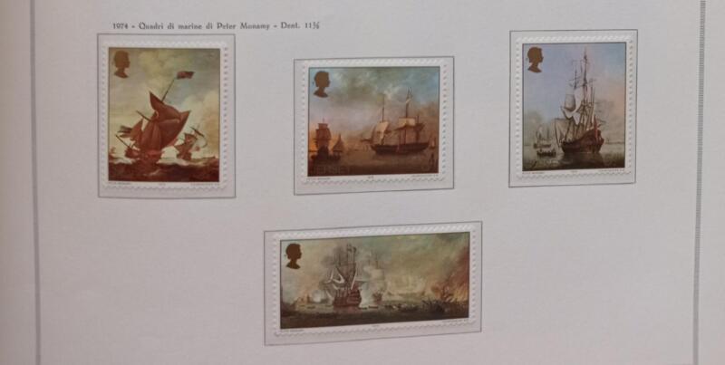 Francobolli Jersey Anno 1974 Dipinti di P. Monamy