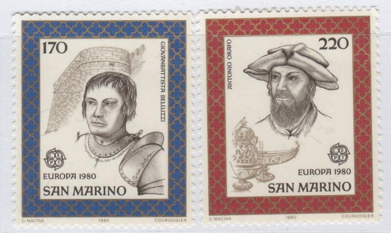 Francobolli San Marino Anno 1980 Europa Uomini Illustri