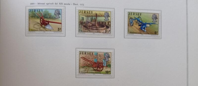 Francobolli Jersey Anno 1975 Attrezzi agricoli