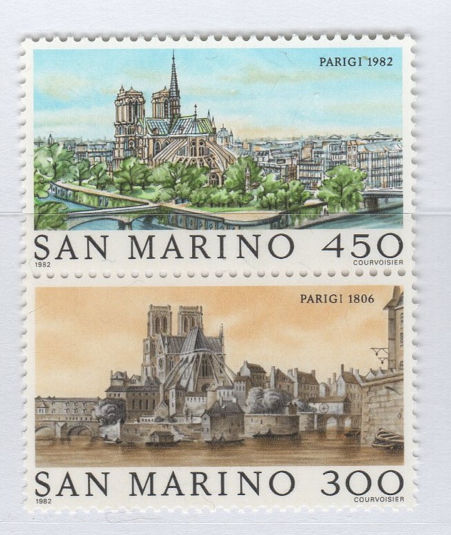 Francobolli San Marino Anno 1982 PHILEX FRANCE Vedute di Parigi