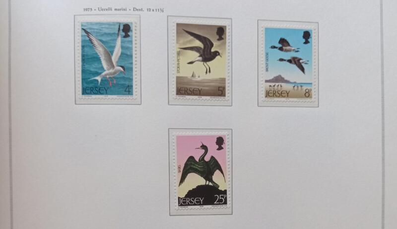 Francobolli Jersey Anno 1975 Uccelli marini