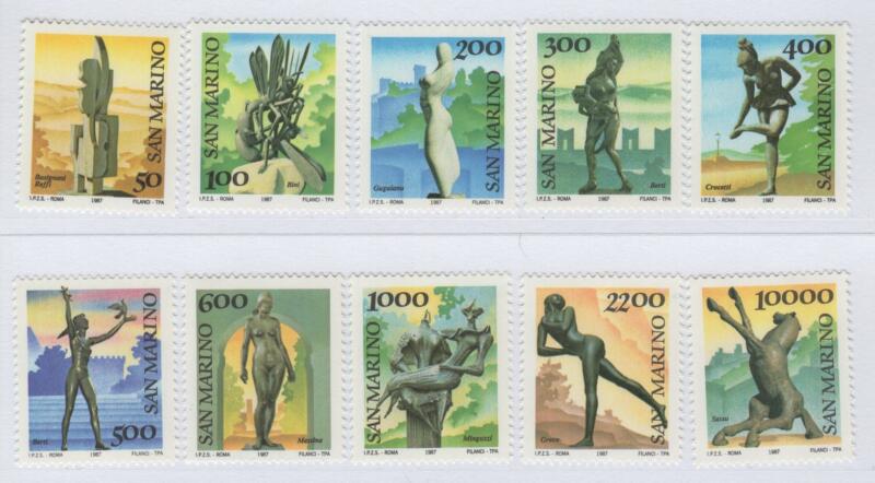 Francobolli San Marino Anno 1987 San Marino un museo all'aperto Sculture esposte nelle piazze e vie di San Marino
