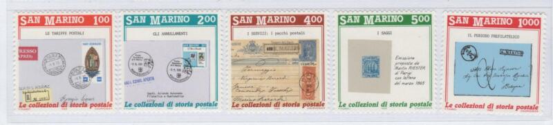 Francobolli San Marino Anno 1989 Invito alla filatelia Seconda serie Le collezioni di storia postale