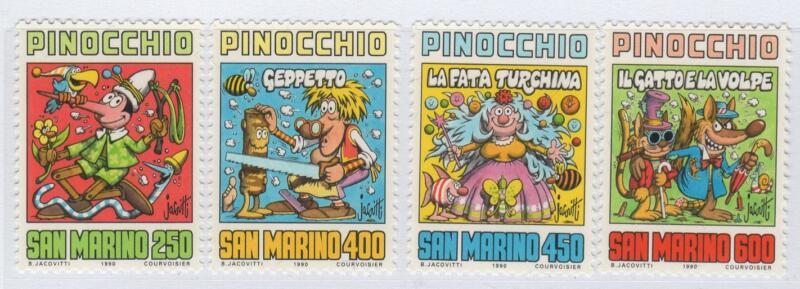 Francobolli San Marino Anno 1990 Centenario della morte di Carlo Collodi