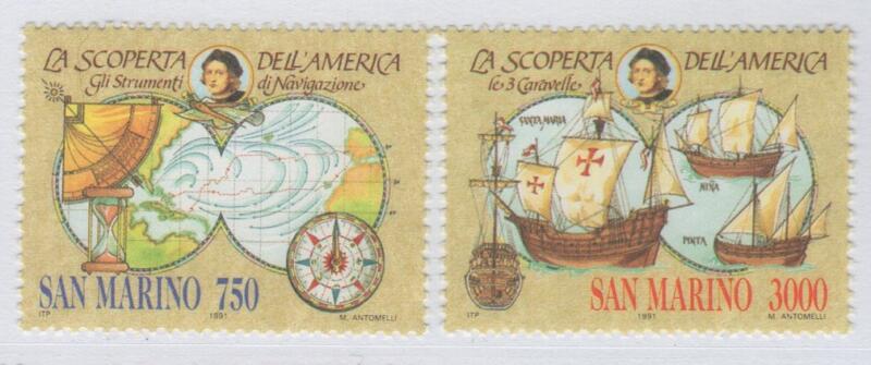 Francobolli San Marino Anno 1991 Celebrazioni colombiane nel quinto centenario della scoperta dell'America Seconda serie