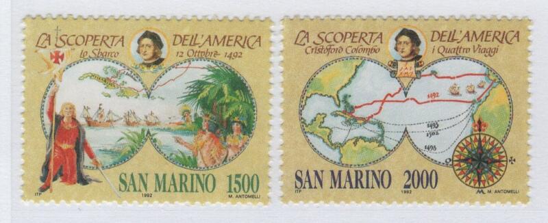 Francobolli San Marino Anno 1992 Celebrazioni colombiane nel quinto centenario della scoperta dell'America Terza serie