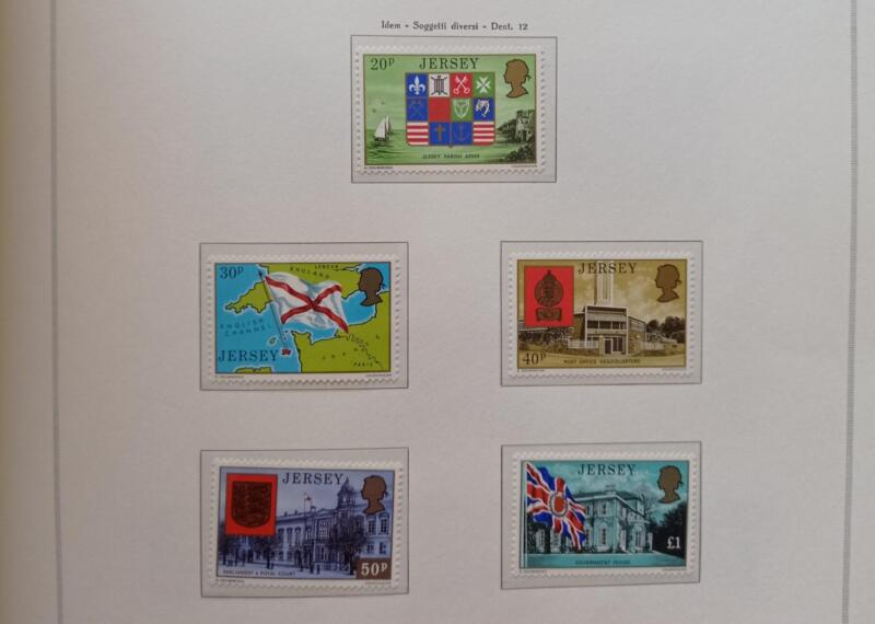 Francobolli Jersey Anno 1976 Stemmi Alti valori
