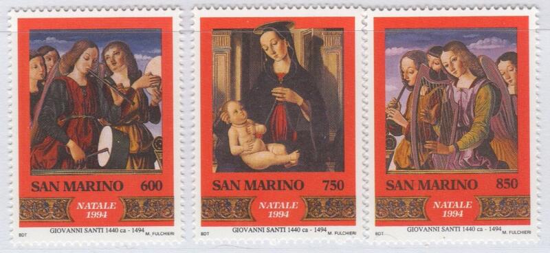 Francobolli San Marino Anno 1994 Natale