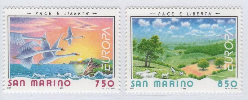 Francobolli San Marino Anno 1995 Europa Pace e Libertà