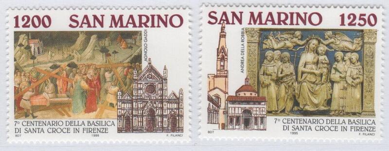 Francobolli San Marino Anno 1995 Settimo centenario della Basilica di Santa Croce Firenze