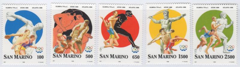 Francobolli San Marino Anno 1996 Centenario dei Giochi Olimpici moderni