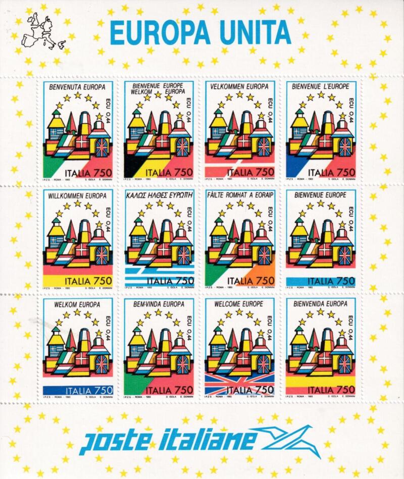 Foglietto Italia Anno 1993 Europa Unita 1993