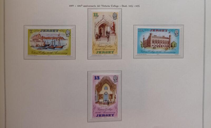 Francobolli Jersey Anno 1977 25esimo anniversario della fondazione del Collegio Victoria