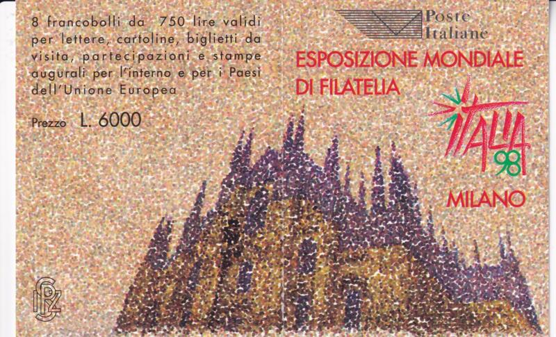 Libretto Italia Anno 1996 ITALIA 98 Esposizione mondiale di filatelia