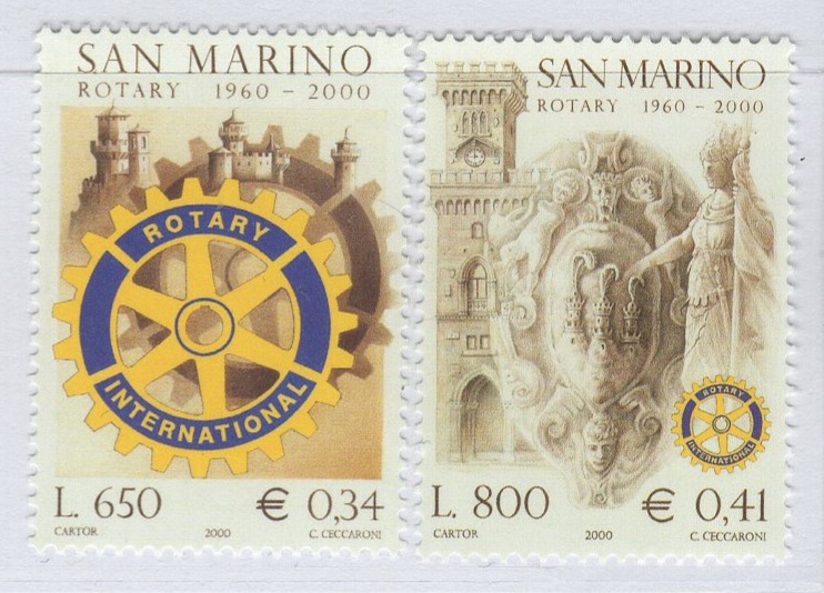 Francobolli San Marino Anno 2000 Rotary Club di San Marino