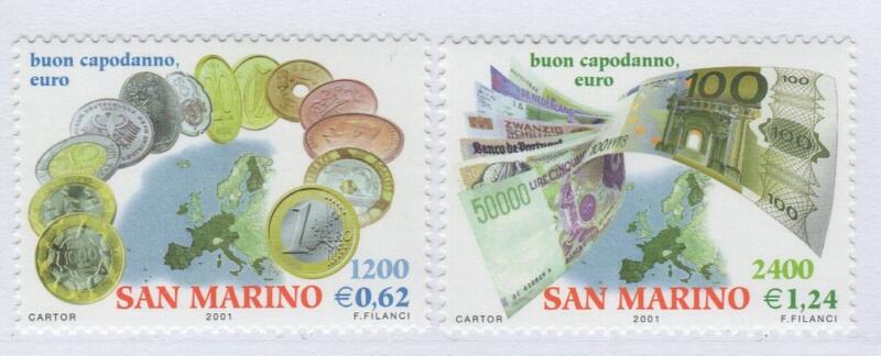 Francobolli San Marino Anno 2001 Benvenuto Euro