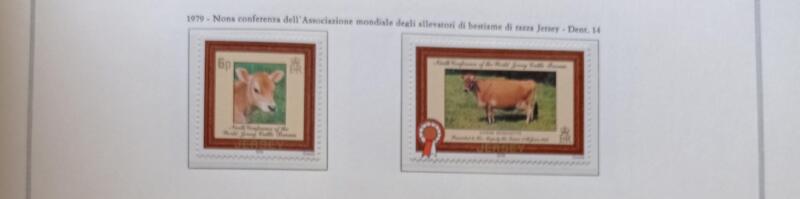 Francobolli Jersey Anno 1979 30esimo anniversario della conferenza internazionale degli allevatori di bovini