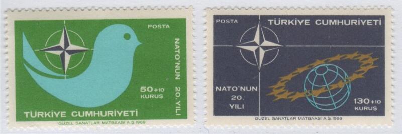 Francobolli Turchia Anno 1969 20esimo anniversario della NATO