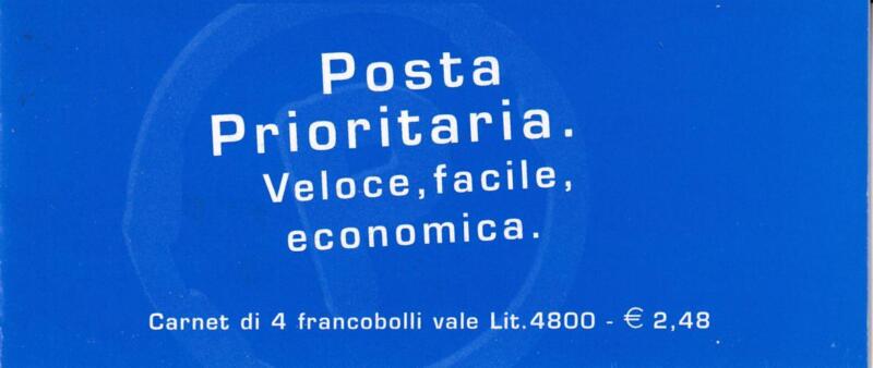Coppia di Libretti Italia Anno 1999 Posta Prioritaria Autoadesivi Fondo oro
