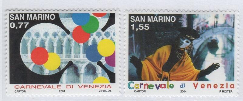 Francobolli San Marino Anno 2004 Il carnevale di Venezia