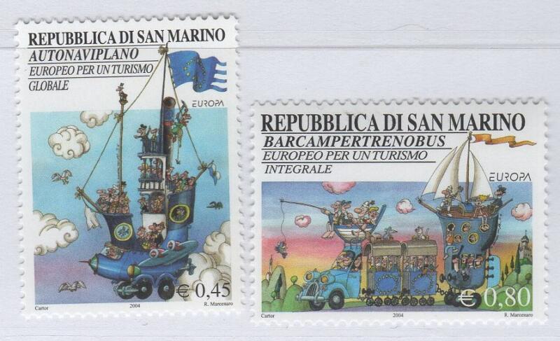 Francobolli San Marino Anno 2004 Europa Le vacanze
