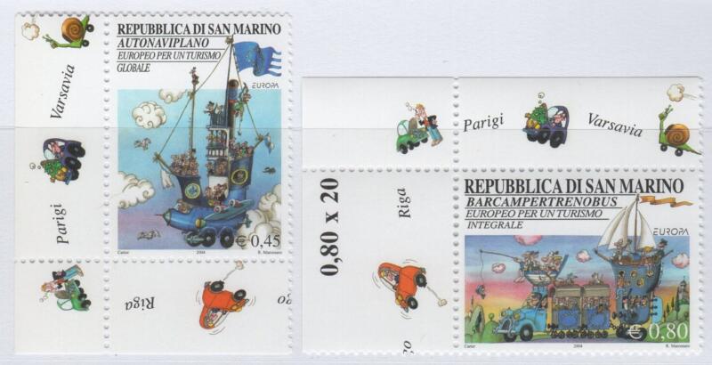 Francobolli San Marino Anno 2004 Europa Le vacanze