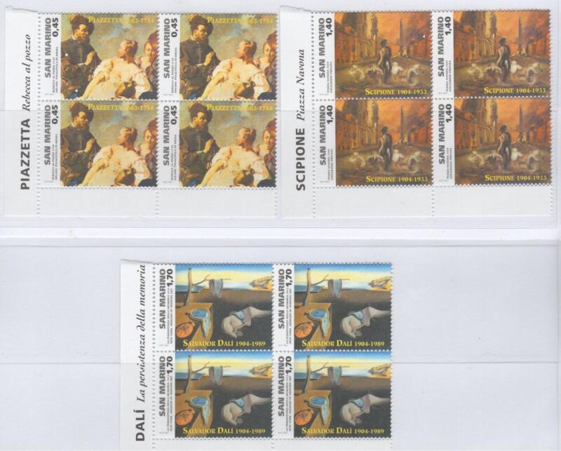 Quartine Francobolli San Marino Anno 2004 Personaggi della pittura