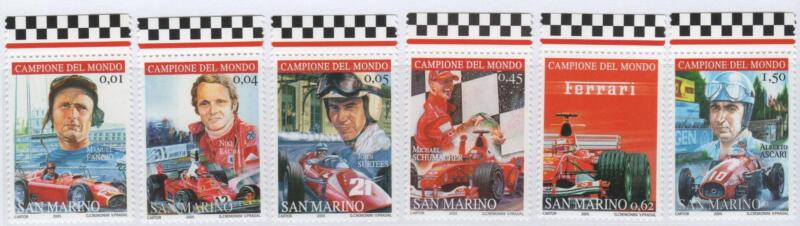 Francobolli San Marino Anno 2005 Omaggio alla Ferrari