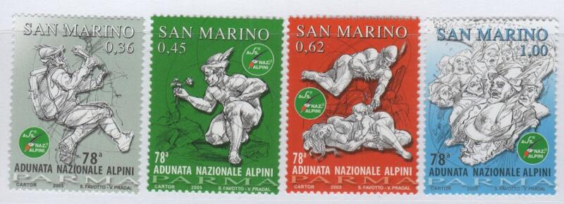 Francobolli San Marino Anno 2005 Omaggio agli alpini