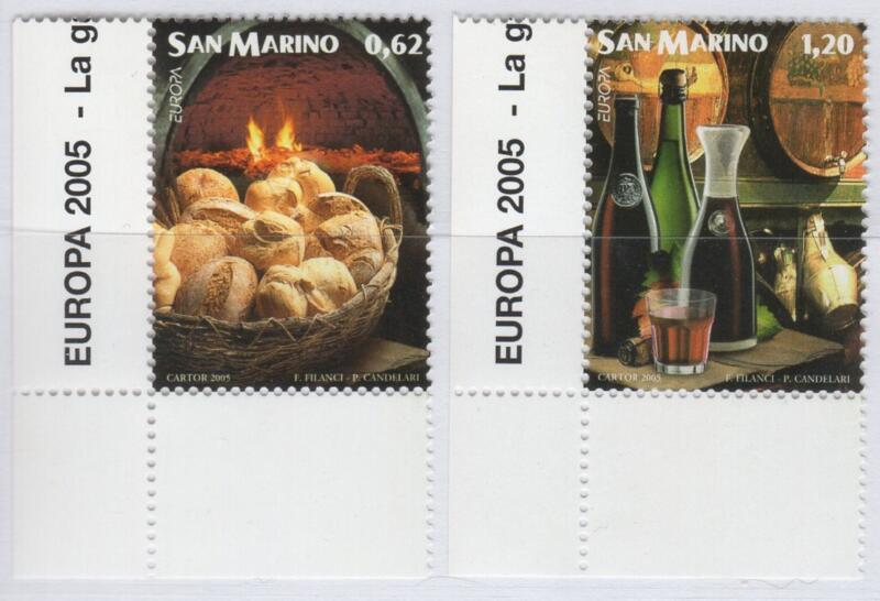 Francobolli San Marino Anno 2005 Europa Gastronomia