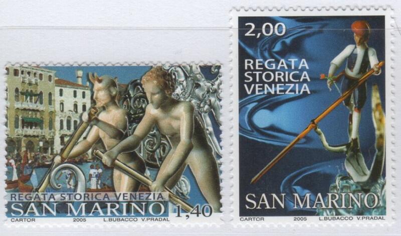 Francobolli San Marino Anno 2005 Regata storica di Venezia