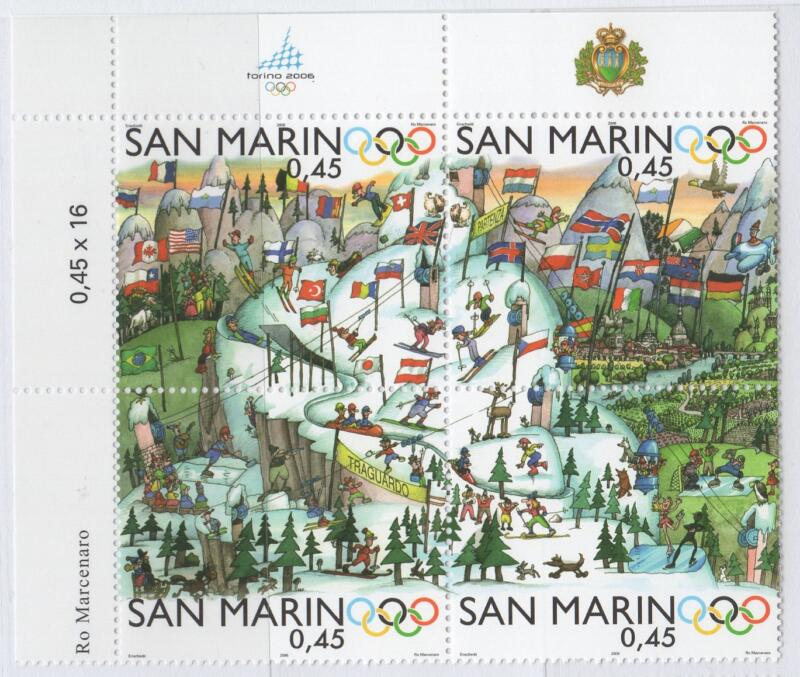 Francobolli San Marino Anno 2006 TORINO 2006 20esimi Giochi Olimpici Invernali