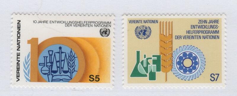 Francobolli Nazioni Unite - ONU Ufficio di Vienna Anno 1981 Decimo anniversario del programma dei volontari delle Nazioni Unite