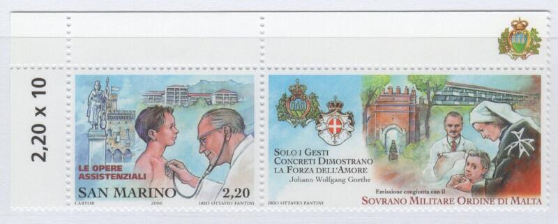 Francobollo San Marino Anno 2006 Assistenza carità e amore per i sofferenti