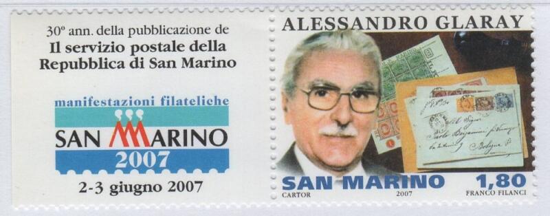 Francobollo San Marino Anno 2007 Glaray esporto di filatelia e storia postale sammarinese