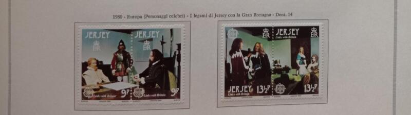 Francobolli Jersey Anno 1980 Europa Personaggi celebri
