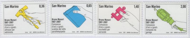 Francobolli San Marino Anno 2007 100esimo anniversario della nascita di Bruno Munari