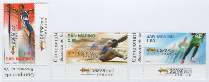Francobolli San Marino Anno 2007 11esima edizione dei Campionati europei di atletica leggera Osaka
